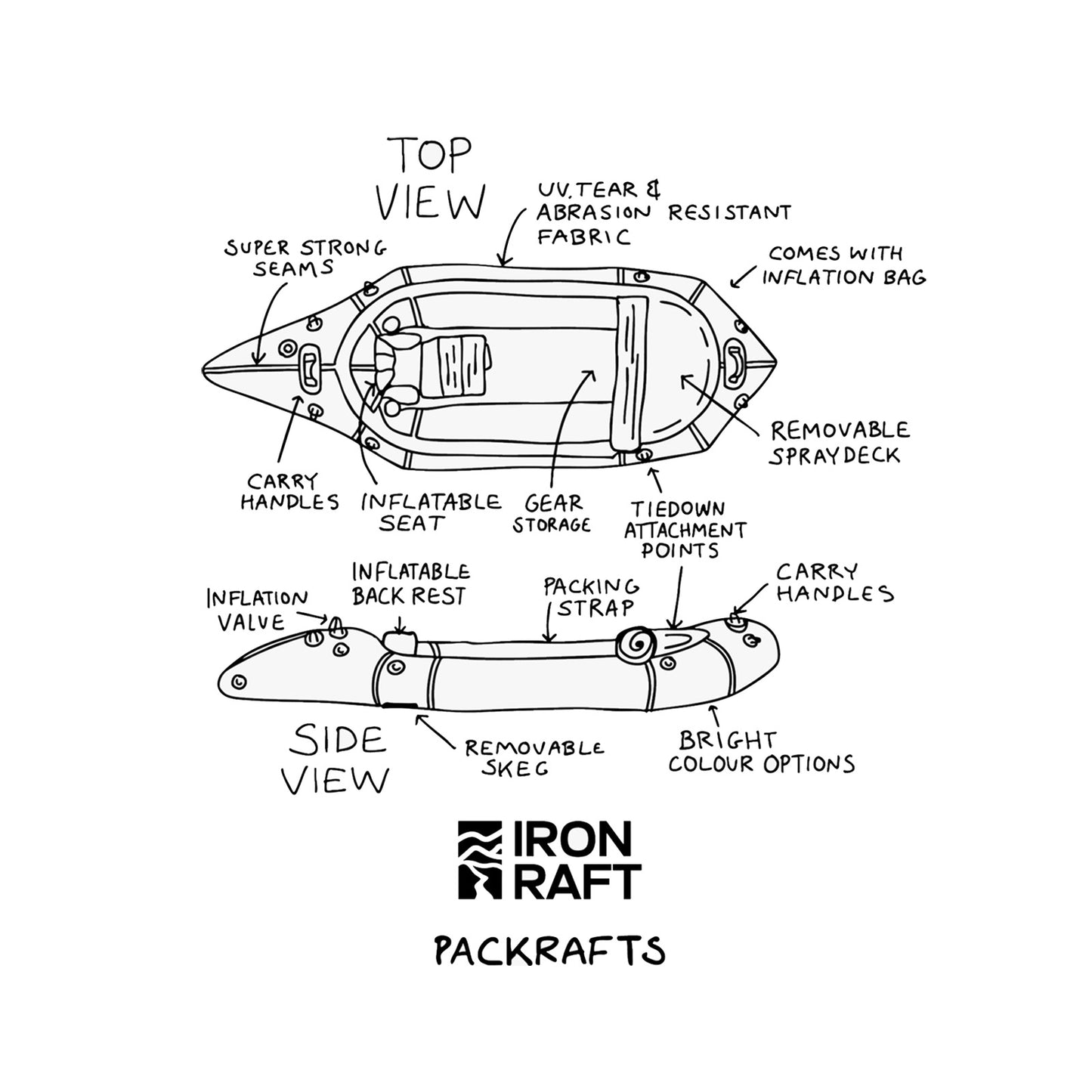 Packraft Lay - 100% Organic Cotton - Black