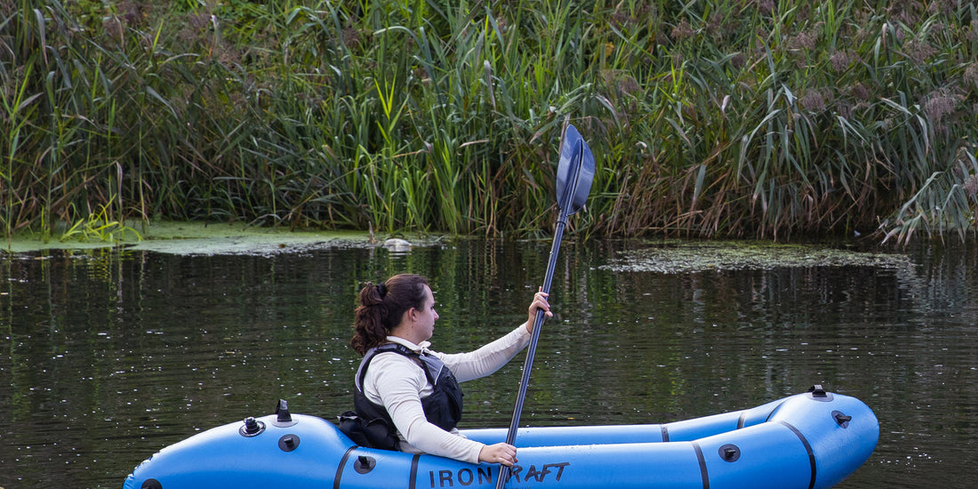 Iron Raft Paddle Ready packraft on the water