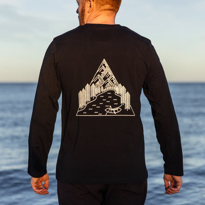 Mountain Design Tee - 100% Organic Cotton - Black
