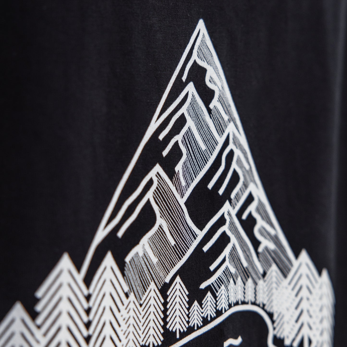 Mountain Design Tee - 100% Organic Cotton - Black