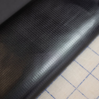 Black 70D heat sealable TPU coated ripstop nylon fabric