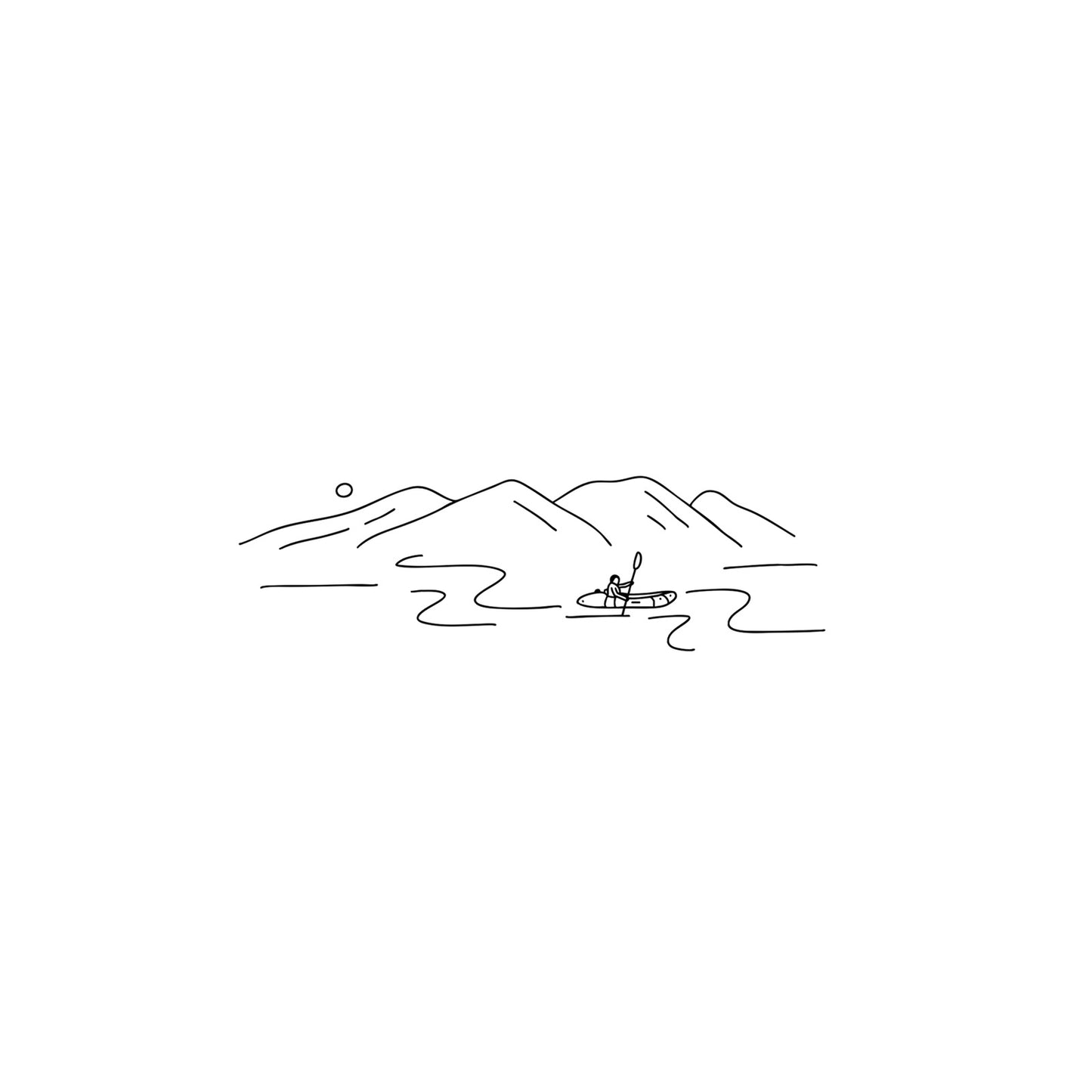 Packraft In The Hills, Long Sleeve - 100% Organic Cotton - Black